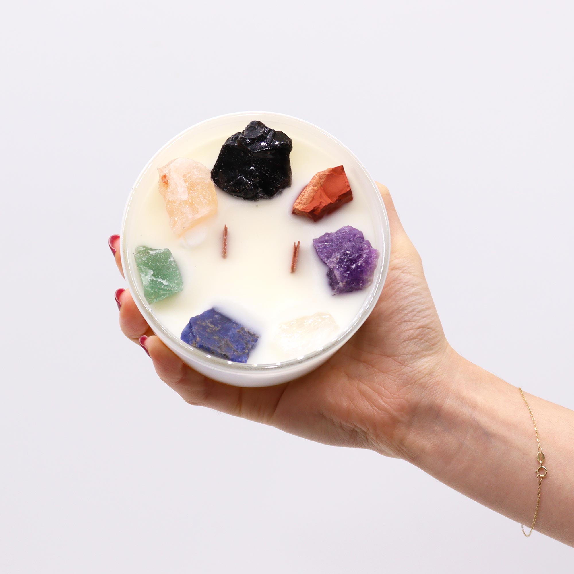 Large Chakra Crystal Candles – Seven Charkra - Image 3